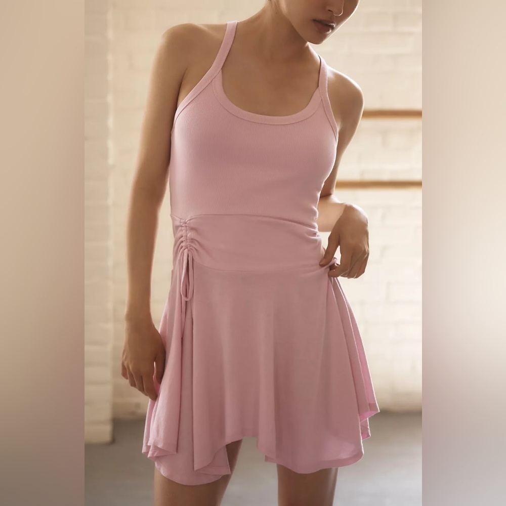 Daily Practice x Anthropologie Half Pipe Mini Dress Rose Pink Asymmetrical Hem S